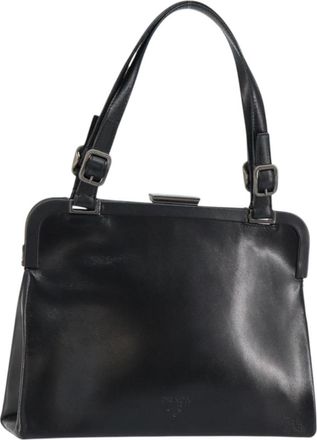 Prada Vintage Handbag Leather Black Leather Handbag (Pre-Owned)