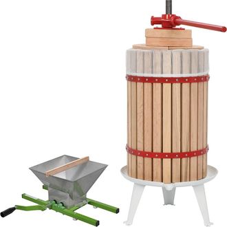 vidaXL Conjunto De Prensa Y Trituradora De Frutas Y Vinos 2 Piezas Vidaxl