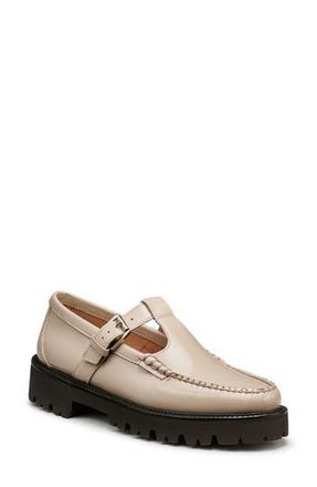 G.H. Bass & Co. Weejuns Mary Jane Moc Toe Lug Sole Loafer in Beige at Nordstrom Rack, Size 7.5