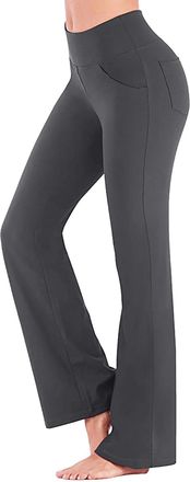 Generic Womens Boot Cut High Waisted Flared Yoga Pants, Womens High Waist Trousers Bootcut Yoga Pants for Women Tummy Control Workout Gym Casual Work Flare Tr