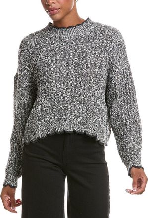 Autumn Cashmere Tipped Ladder Stitch Crewneck Sweater