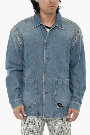 Diesel Denim Jacket D-ROLK-SP4 with Logo Buttons size L