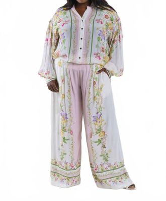 Bl^nk London Novah Wide Leg Pants - Plus In Romantic Floral