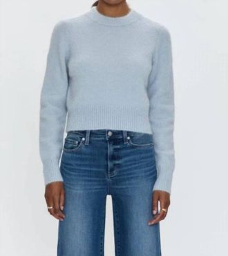 Pistola Denim Sara Crew Neck Long Sleeve Sweater In Sky Blue