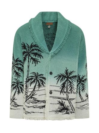 Alanui Green Jacquard Cardigans