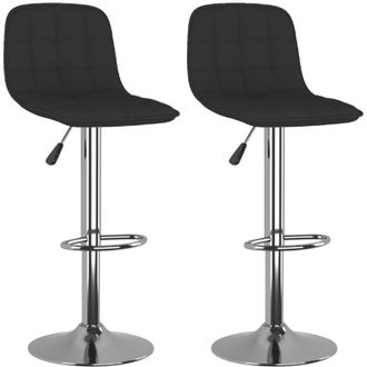 vidaXL Taburetes De Cocina 2 Unidades Tela Negro Vidaxl
