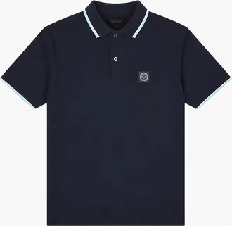 Marshall Artist Mens Marshall Artist Tipped Polo Shirt Navy - Black - Size: 44