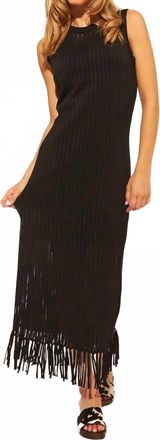 John & Jenn Alden Open- Knit Dress In Caviar