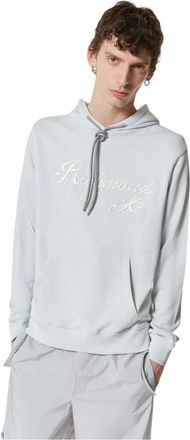 John Richmond Hooded Sweatshirt met Geborduurd Logo aan de Voorkant - Heren - Hoodies - Blauw - 2XL - Katoen - Hoodies & sweatvesten