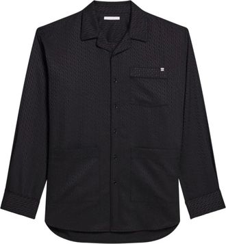 Helmut Lang Casual Shirts, male, Black, XL, Geometric Print Button-Up Shirt