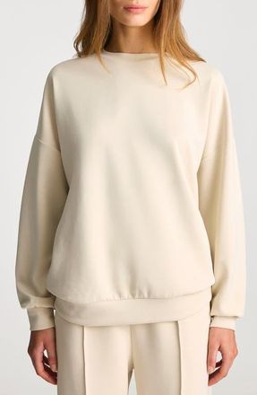 Mavi Luxe Touch Oversize Sweatshirt in Bone White at Nordstrom, Size X-Small