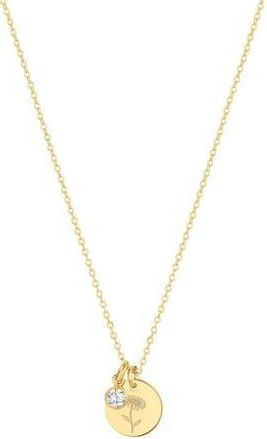 Set & Stones Lily Birth Flower and Birthstone Necklace in Gold /April at Nordstrom
