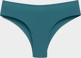 Miiyu Womens Mini-rib laser-cut Brazilian panty Recycled nylon