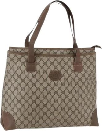 Gucci Pre-owned Vintage Tote Bag - Dames - Vintage Shopper - Beige - ONE Size - Leer - Vintage