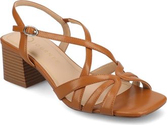 Journee Collection Shyla Block Heel Sandal in Cognac at Nordstrom Rack, Size 8.5