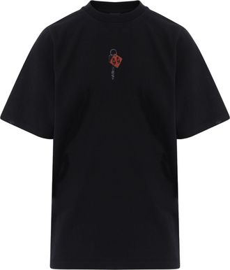 44 Label Group Black Contrast Logo Print Cotton T-Shirt