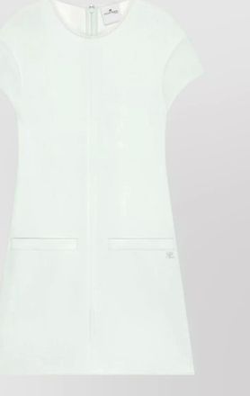 Courr&egrave;ges heritage crepe dress crew neck pockets