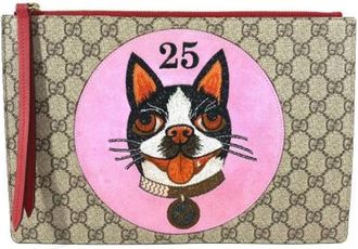 Gucci Pre-owned Clutches, female, Beige, Size: ONE SIZE Pre-owned Fabric gucci-bags