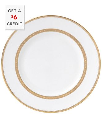 Wedgwood Vera Wang For Wedgwood 10.75In Vera Lace Gold Dinner Plate With $6 Credit