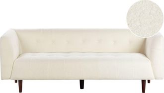 Beliani Sof&aacute; de 3 plazas 3 personas de tejido blanco