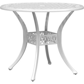 vidaXL Mesa De Jard&iacute;n Aluminio Fundido Blanco &Oslash;90x75 Cm