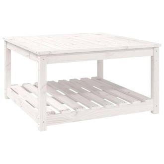 Berkfield Home Garden Table White 82.5x82.5x45 cm Solid Wood Pine