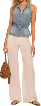 Heartloom Zia Denim Sleeveless Blouse In Sea