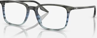Ray-Ban Womens Rx5421 8254 Rectangle Eyeglasses Frame In Polished Striped Grey & Blue