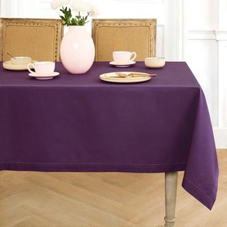 Solino Home Cotton Linen Hemstitch Tablecloth for Dining Table, Holiday and Everyday Table Decor in Purple at Nordstrom, Size Xx-Small