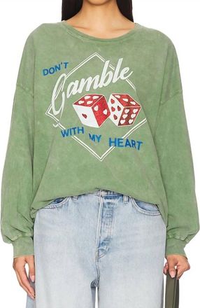 Daydreamer Dont Gamble With My Heart Lons Sleeve In Stone Green Acid