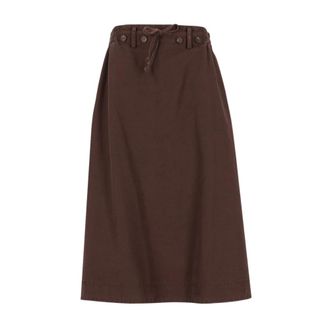 Golden Goose Falda de Algod&oacute;n Circular - Skirts - Mujer - Marr&oacute;n - XS