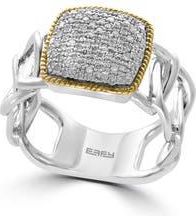 Effy Two-Tone Pav&eacute; Diamond Cushion Ring in White at Nordstrom Rack, Size 7