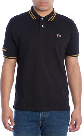 La Martina Regular Fit Polo met Korte Mouwen - Heren - Polos - Zwart - S - Katoen - Tops