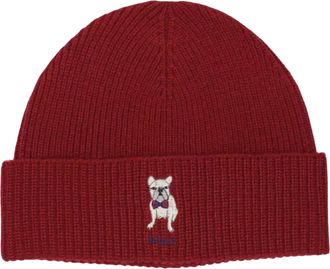 Polo Ralph Lauren Embroidered Frenchie Rib-Knit Beanie in Holiday Red Women One Size - OS