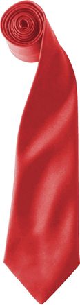 Premier Kleuren Heren Satin Clip Tie (Pakket van 2) (Rood)