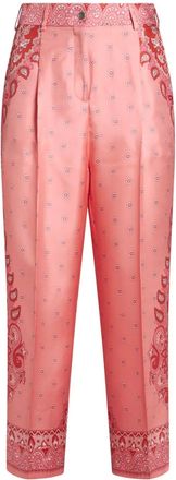 Etro paisley-print silk trousers - Pink