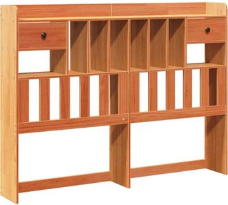 vidaXL Headboard with Storage Wax Brown 160 cm Solid Wood Pine Vidaxl