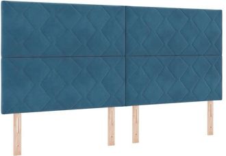 vidaXL Cabecero Led Azul Oscuro 200 Cm Cuero Sint&eacute;tico Vidaxl