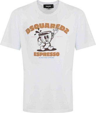 Dsquared2 Cotton T-Shirt With Espresso Print