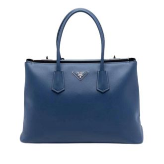 Prada Pre-owned Handbags, female, Blue, Size: ONE SIZE Pre-owned Saffiano Satchel