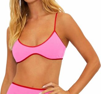 Beach Riot Leona Top In Electric Pink Tidal Crepe