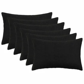 vidaXL Funda De Almohada 6 Pcs Heerlen Negro 30 X 50 Cm Boucl&eacute; Vidaxl