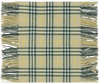 Burberry Vintage Check Fringed Cashmere Scarf
