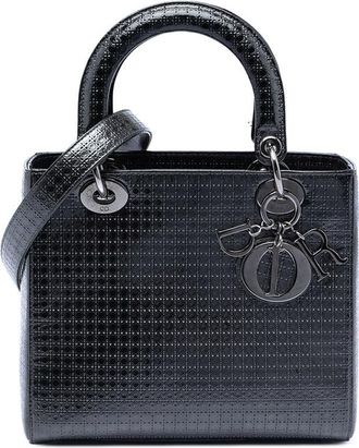 Dior Pre-owned Dior Medium Metallic Patent Microcannage Lady Dior Ladies 16-BO-1106
