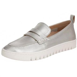 Vionic Womens Uptown Slip-On Loafer Moc Casual Shoes In Silver