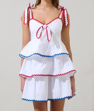 Sugarlips Tiered Mini Dress In Red/white/blue