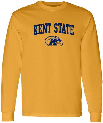 UGP Campus Apparel NCAA Officially Licensed College - University Team Color Arch Logo Long Sleeve, Kent State Golden Flashes Gold, 3XL