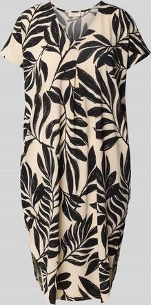 Freequent Knielanges Kleid mit V-Ausschnitt Modell Floi in Black, Größe XL