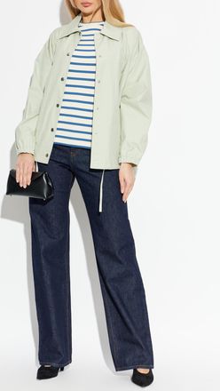 Jil Sander Cotton T-shirt With Striped Pattern, Womens, Blue