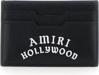 Amiri Black Card Holder With Logo Lettering On The Front And Embossed Logo On The Rear In Leather Man